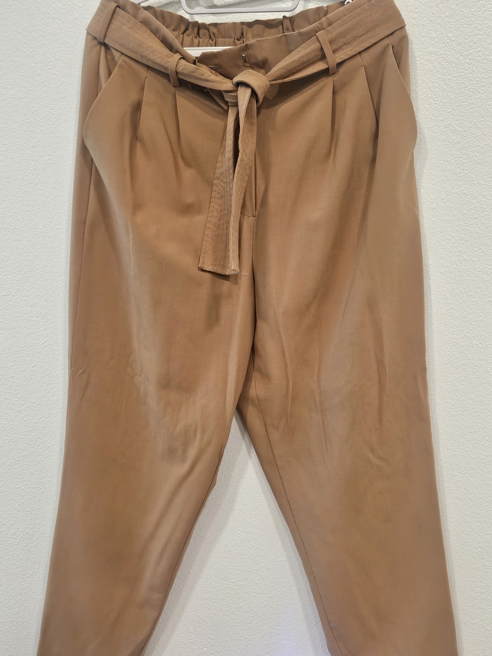 Calvin Klein Men's Tan Paperbag Waist Chinos